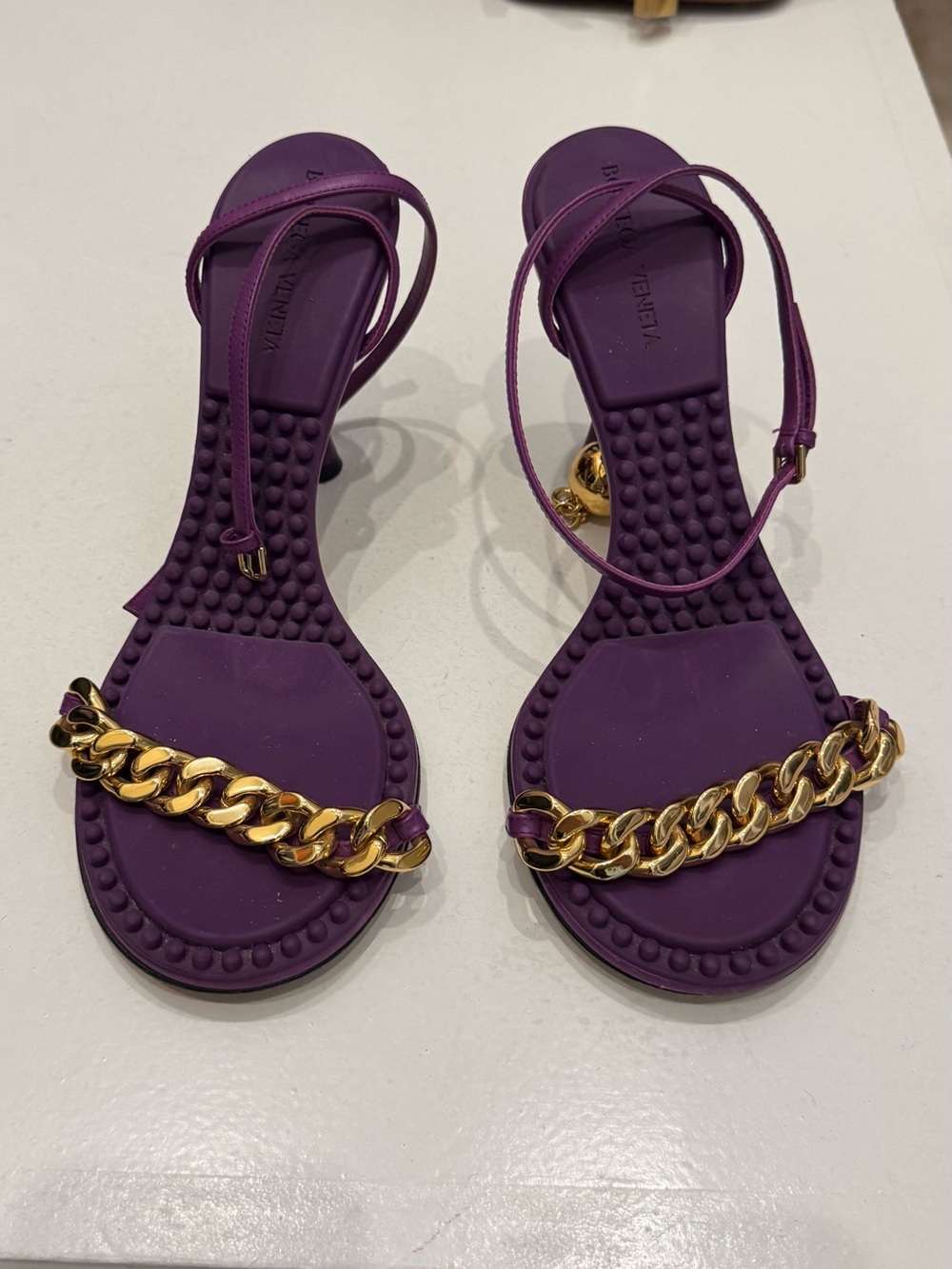 Purple Chain-Detail Women's Sandals